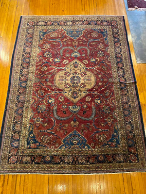 11'7" X 8'6" Antique Persian Lilihan Carpet