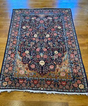 6' X 4' Antique Persian Nian Silken Wool Prayer Meditation Rug