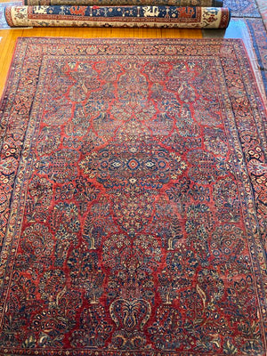 13'10" X 10'1" Antique Persian Sarouk Carpet