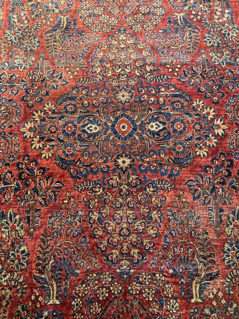 13'10" X 10'1" Antique Persian Sarouk Carpet