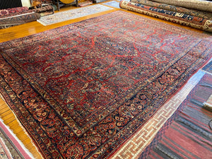 13'10" X 10'1" Antique Persian Sarouk Carpet