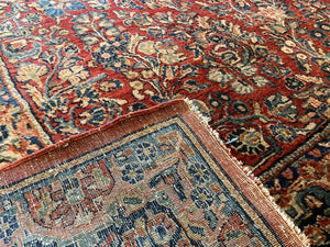 11'8" X 8'8" Antique Persian Sarouk Carpet