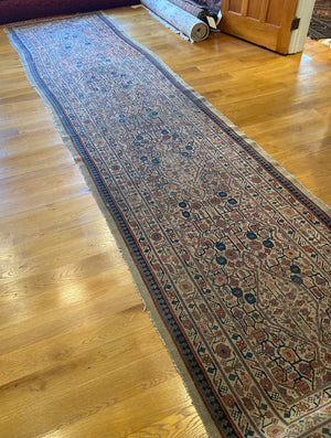 14'8" X 3'7" Antique Serab Camel Hair Runner