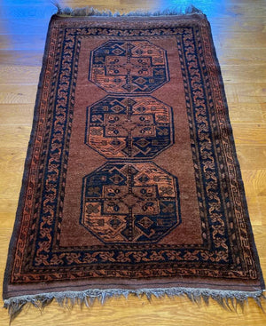 4'4" X 2'8" Antique Suleman Afghan Rug