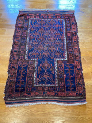 4'5" X 2'10" Antique Timuri Prayer Rug