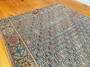 3'8" X 5'1" Antique Turkish Small Rug