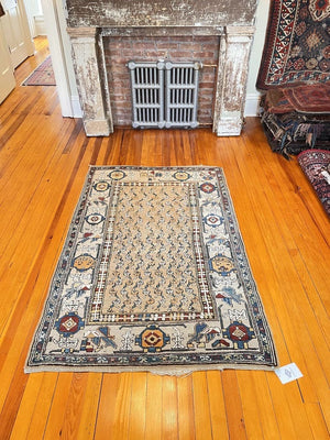 3'8" X 5'8" Antique Turkish Tribal Rug