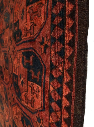 4'7" X 6'4" Antique Turkmen Ersari Rug