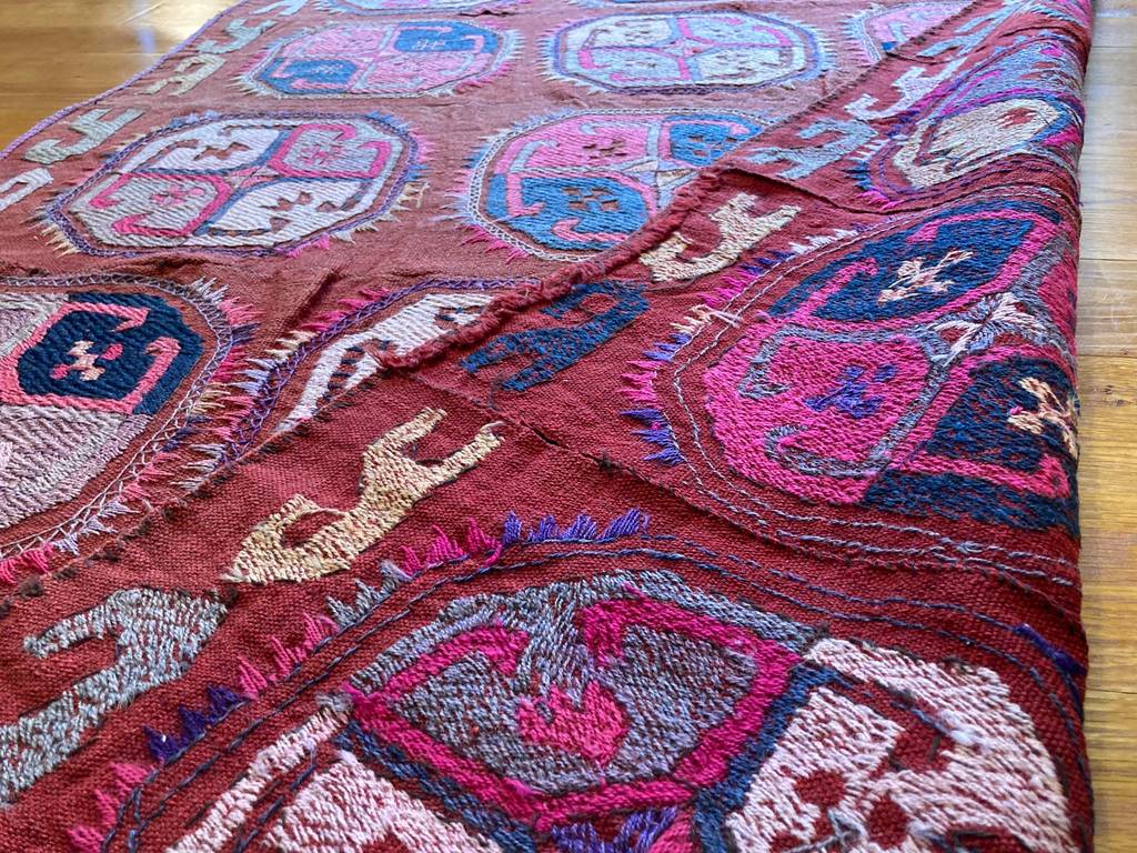 3’7” X 8’2” Antique Uzbek Kilim