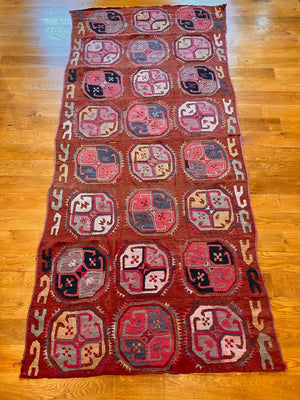 3’7” X 8’2” Antique Uzbek Kilim