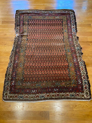 6'3" X 4'4" Antique Veramin Boteh Rug