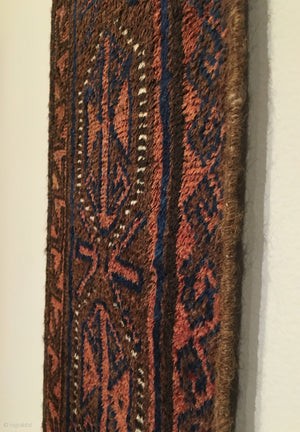 14' X 13" Antique 'Khan' Carpet Border Fragment