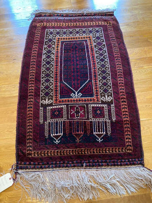 2‘9“ X 4‘9“ Baluch Kawdani Tribal Dowry Prayer Rug