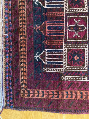 2‘9“ X 4‘9“ Baluch Kawdani Tribal Dowry Prayer Rug