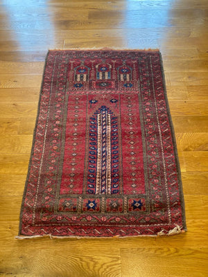 3'10" X 2'5" Baluch Prayer Rug