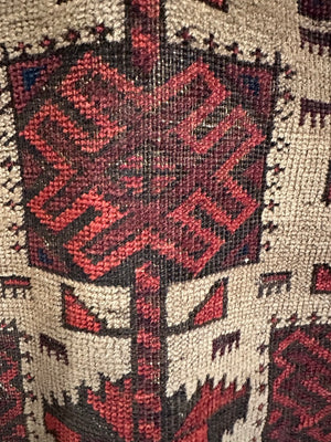 64" X 33" Camel Wool Field Baluch Rug