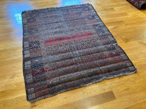 5'9" X 4'8" Early 19th Century Ersari Ensi Rug