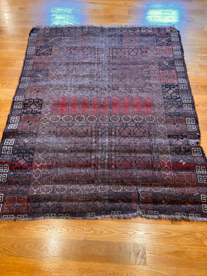 5'9" X 4'8" Early 19th Century Ersari Ensi Rug