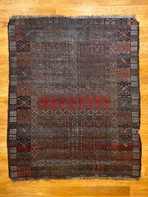 5'9" X 4'8" Early 19th Century Ersari Ensi Rug