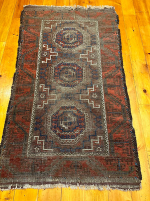 60" X 35" Early Baluch Salor Gul Rug