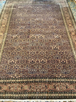 10’ X 7’1” Hereke Turkish Mugal Floral Fine Wool Rug