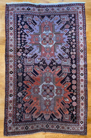 5'7" X 3'6" Karabagh Caucasian Eagle Kazak Rug