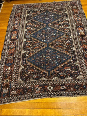 Khamseh Three Medallion Bird Rug