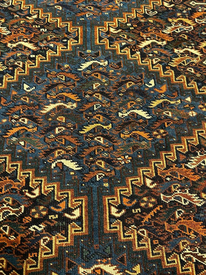 Khamseh Three Medallion Bird Rug 