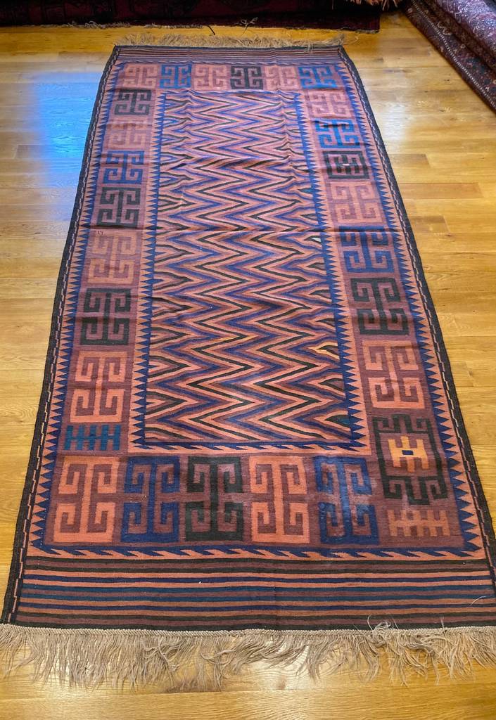 4'5" X 10' Maimana Chevron Long Kilim Runner