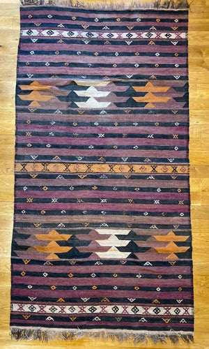 8'4" X 4'5" Maimana Northern Afghanistan Bird Motif Kilim, Wall Kilim, Deco Kilim, Office Kilim, Vegetable Dye Kilim