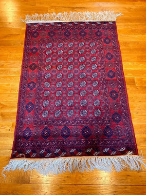 5‘9“ X 4’ Mauri Turkoman Herat Afghanistan Fine Woven Silk Foundation Rug