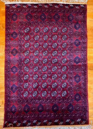 5‘9“ X 4’ Mauri Turkoman Herat Afghanistan Fine Woven Silk Foundation Rug