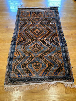 2'10" x 5' Mushwani Tribal Afghan Prayer Rug