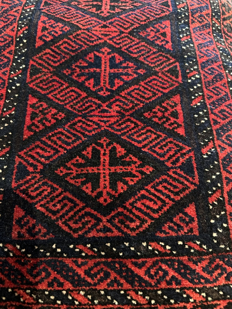 20" X 38" Old Dowry Khorasan Baluch Black Tent Balisht/Cushion [SH-116]