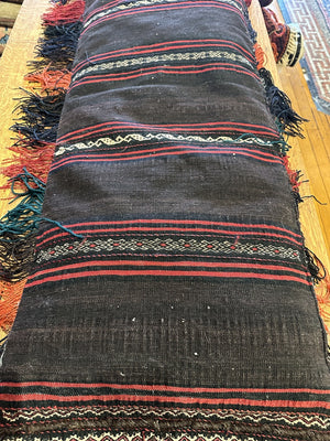 20" X 38" Old Dowry Khorasan Baluch Black Tent Balisht/Cushion [SH-116]