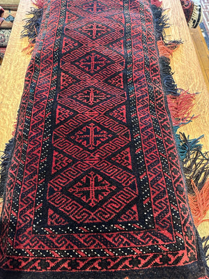 20" X 38" Old Dowry Khorasan Baluch Black Tent Balisht/Cushion [SH-116]