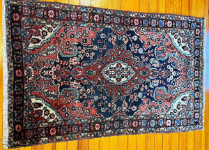 4'2" X 2'7" Old Fine Bibikabad Rug