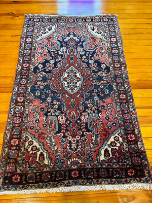 4'2" X 2'7" Old Fine Bibikabad Rug