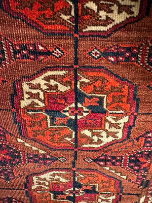 3'8" X 4'3" Old Turkmen Tekke Rug