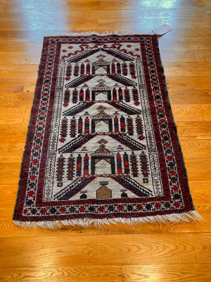 3’10” X 2’6” Persian Baluch Prayer Rug