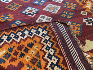 8'10" X 5' Qashqai Persian Tribal Kilim