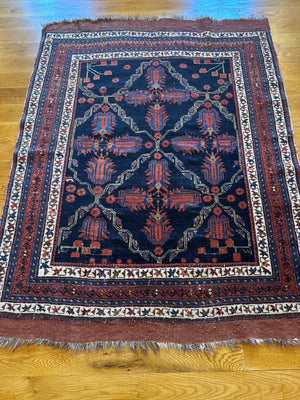 5'6" X 4'3" Rare Afshar Tulip Rug [SH-114]