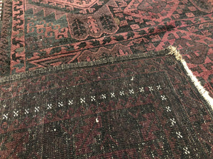 12'10" x 6'8" Rare Antique Black Tent Baluch Main Carpet