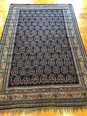 7'3" X 4'11" Rare Antique Fine Senneh Boteh Kilim