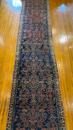 17' X 3'7" Rare Antique Kurdish Bidjar Runner