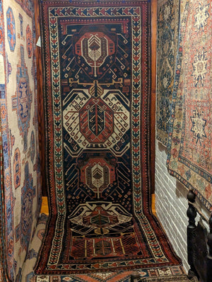 11'6" X 3'9" Rare Antique Moghan Lenkoran