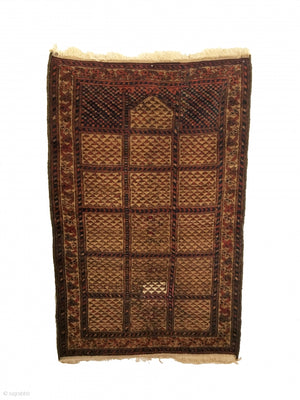 2’7" X 3’11" Rare Antique Turkmen Prayer Rug