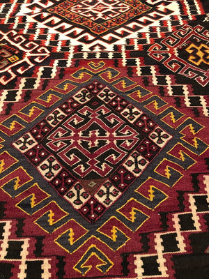 9'10" X 6'7" Rare Dated Shirvan Caucasian Kilim