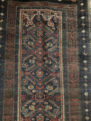 2'10" X 9'3" Rare Old Salor Khani Baluch Long Rug (Runner)