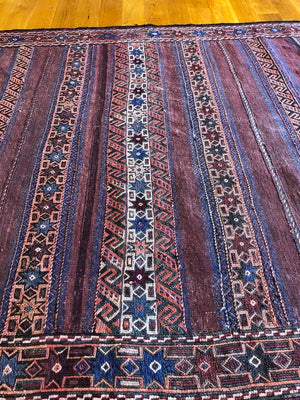 7'1" X 5'1" Rare Qala-I-Naw Baluch Kilim